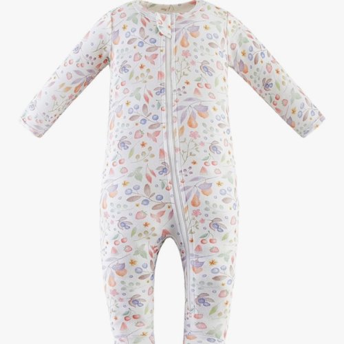 Owlivia Organic Cotton Baby Pajamas, Boys Girls Zip Front Sleep 'N Play Pjs, Footed Sleeper, Long Sleeve