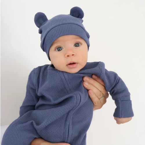 Luna + Luca Bear Waffle Set - Stormy Blue