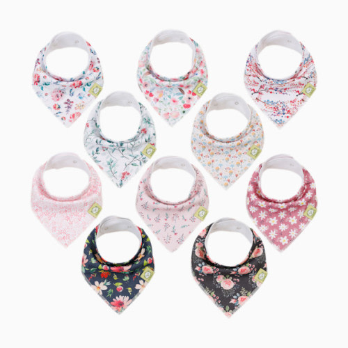 KeaBabies Organic Bandana Bibs (10 Pack) - Tea Party, 10