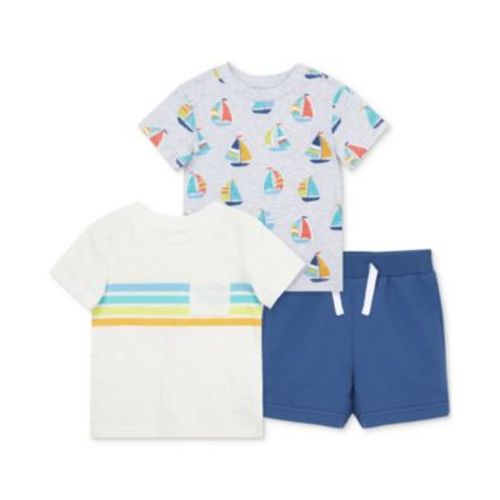 Baby Boys 3-Pc. Sailboats T-Shirts & Shorts Play Set