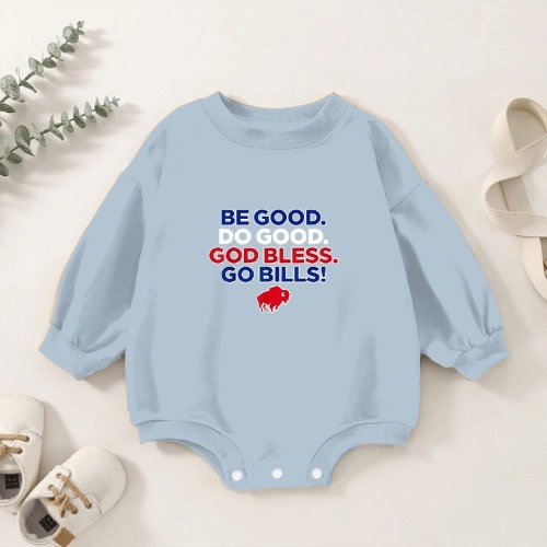 Josh Allen MVP "Be good, do good, God bless, go Bills!" Baby Romper Sweatshirts Baby Romper Sweatshirts sold by Signature Auto Parts | SKU 1728248959 | Printerval