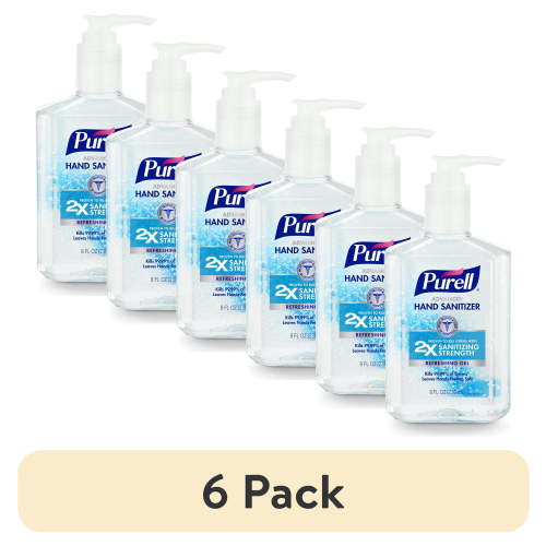 (6 pack) PURELL® Advanced Hand Sanitizer Refreshing Gel, 8 oz Pump Bottle (Adult)