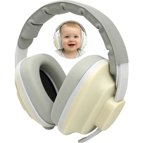 Baby Hearing Protection Earmuffs for Infants, Noise Reduction, Beige