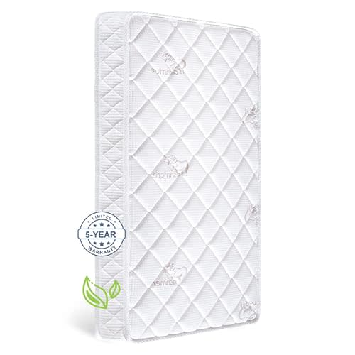 Letmxiu Premium Crib & Toddler Mattress,100% Knitted Fabric, Premium Fleece Surface-Hypoallergenic, 5" Thick Firm Soft Crib Mattress, Non-Toxic - Fits Standard Cribs & Toddler Beds