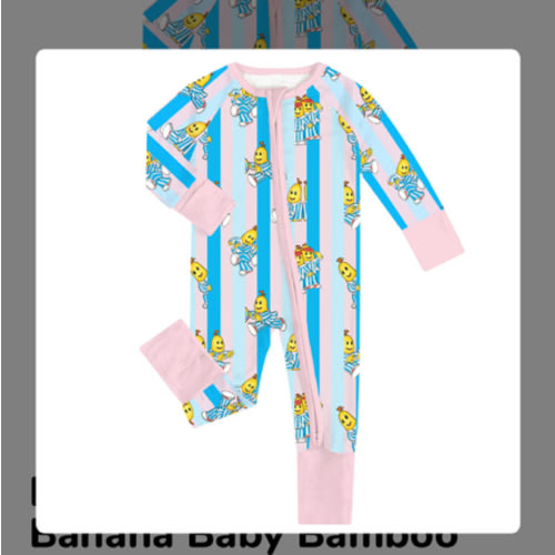 FancyPrince Striped Banana Baby Bamboo Zipper Romper Pajamas