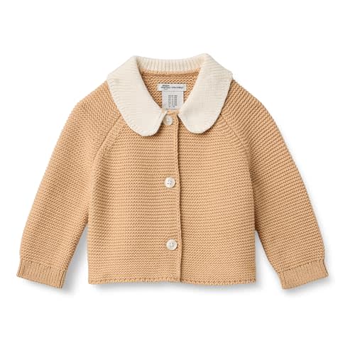 Amazon Essentials x Sofia Grainge Unisex Toddlers and Babies' Peter Pan Collar Sweater Jacket, Soft Cotton Knit with Stretch