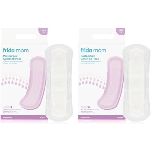 Frida Mom Postpartum Pads, Leak Proof Feminine Care Maxi Pads, 6 Layers of Protection for Maximum Absorbency (18ct) (Pack of 2)