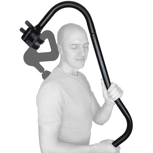BackBadger Percussive Massage Gun Holder for Back, Compatible with Most Massage Guns, for Hard to Reach Areas - Black