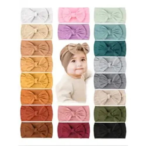 20-Piece Random Pack Cute Baby Nylon High Elastic Bow Headbands, Soft Comfortable Hair Bands, Warm Headband Set, Toddler Hairband, Toddler Headbands - TikTok Shop