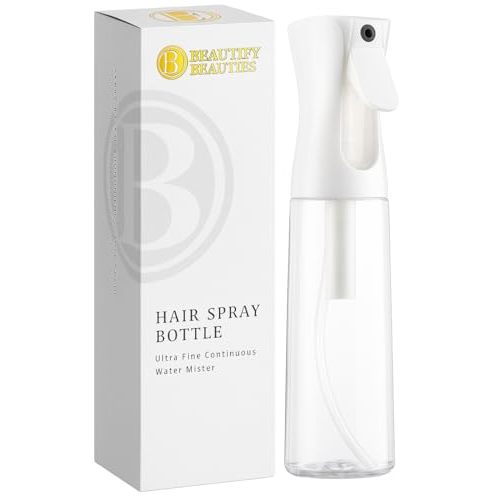 BeautifyBeauties Continuous Spray Bottle for Hair, 10.1 oz Mister Spray | Perfect for barbers, salons, household cleaning, watering plants, pet care, ironing & essential oil scents