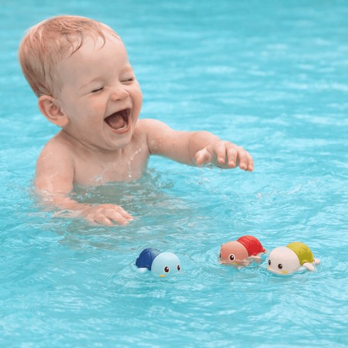 Wind-Up Swim Turtle Bath Toy for Toddlers Ages 1–3 – Colorful Water Bath & Pool Toy