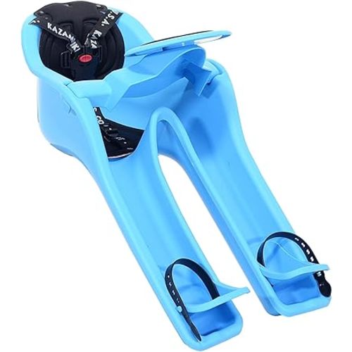 iBert Front Mounted Child Seat with Patented Mounting for Easy and Secure Installation - Child’s Bike Seat with 3-Point Safety Harness and Adjustable Foot Cups - Durable Plastic Shell