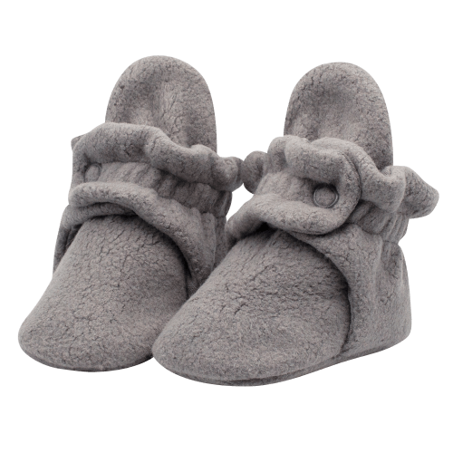 Zutano Cozie Fleece Stay-On Baby Bootie Slipper - Gray