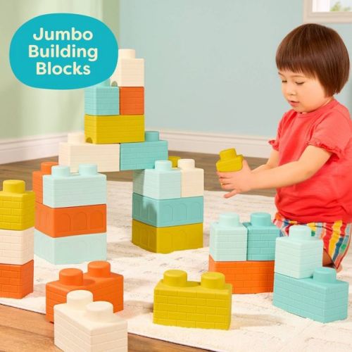 B. toys Big City Blocks - 27pc Large Soft Building Blocks with Storage Bag