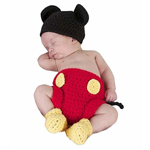 Jastore Photography Prop Baby Costume Cute Crochet Knitted Hat Cap Girl Boy Diaper Shoes Mouse