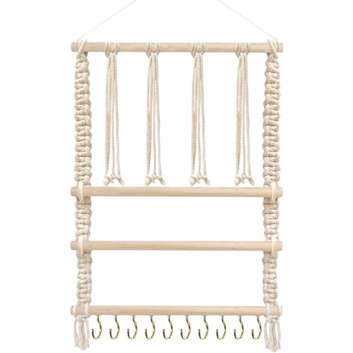 Hair Bow Organizer - Hair Clips Hanger | Girl Bows Holder | Baby Girls Bow Hanger Storage | Headband Holder Bows Organizer For Girls | Wall-Mounted Woven Rack | Wall Hanging Decor For Toddle