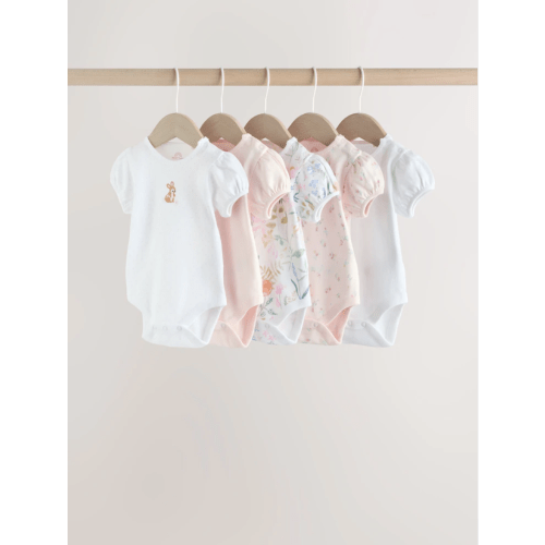 Buy Pink Short Sleeve Baby Bodysuits 5 Pack from Next USA