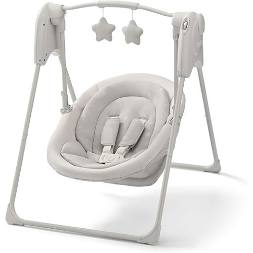 Graco Slim Spaces Compact Baby Swing - Indoor Infant Swing, Baby Registry Must Have, Gifts for New Parents