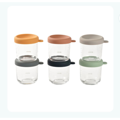 Set of 6 8oz Glass Baby Food Jars
