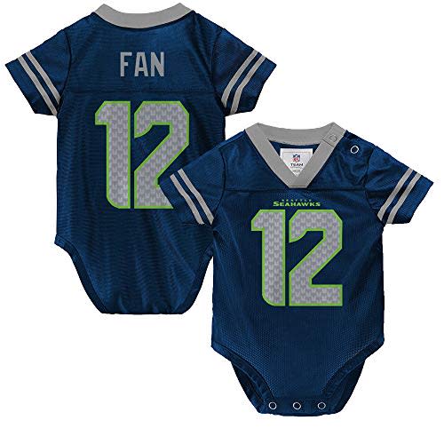 Outerstuff NFL Newborn Infants Team Color Name and Number Home Player Creeper Bodysuit Jersey