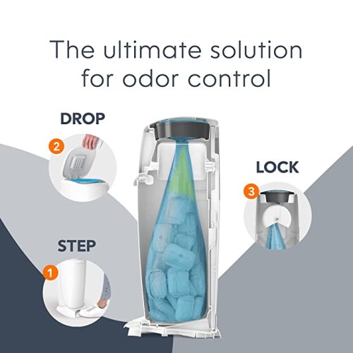 Diaper Genie Registry Gift Set | Includes Diaper Genie Complete Diaper Pail, 8 Refill Bags, 1 Carbon Filter | 1 Year Supply