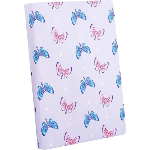 Viviland Toddler Mattress, 38" X 26" Pack N Play Mattress Premium Soft Foam Portable for Pack and Play Topper, Breathable and Comfortable, Purple Butterfly Printed Mini Pad for Baby Mattresses