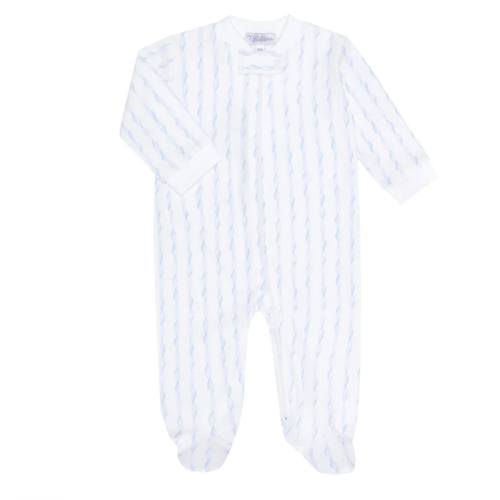 Blue Twirls Zipper Footie