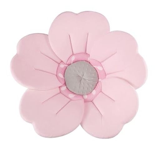 PandaEar Baby Bath Flower for Sink – Romantic Cherry Blossom Plush Mat – Soft Newborn Insert & Infant Bathtub Cushion – Non-Slip Quick-Dry Support – Shower Gift for Girls (Pink)