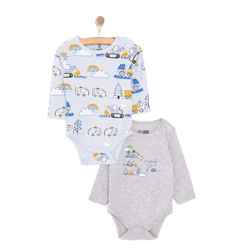 HelloBaby Boy 2-Pack Long Sleeve Bodysuit - Blue – Little Lug
