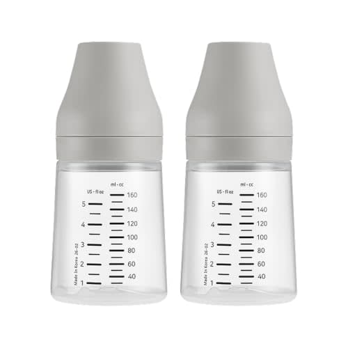 Spectra Baby Wide Neck Baby Bottles for Breast Milk, Pack of 2 | BPA-Free Wide Neck Bottles Compatible with Spectra Wide Neck Breast Shields & Electric Breast Pumps for Storage