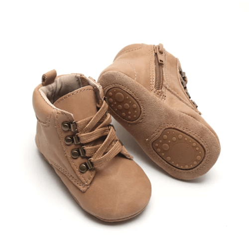 Leather Combat Booties 'Sand' | Baby and Toddler – Consciously Baby