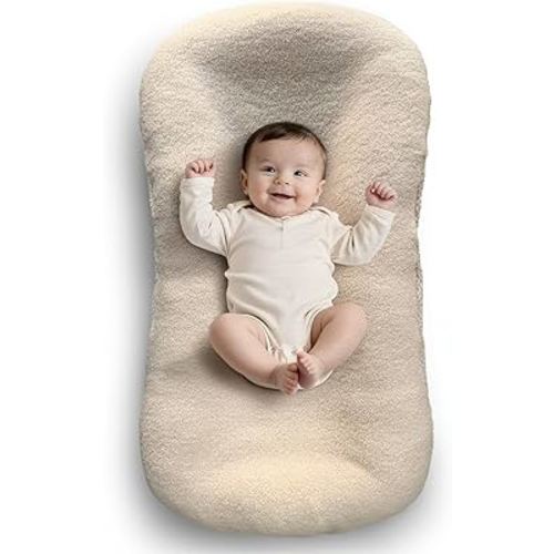 Baby Lounger Cover 1 Pack, Lamb-Fleece Lounger Cover, Soft Replacement Slipcover, Baby Nest Slipcove Compatible with Boys Girls 36"x19.5"(Cover Only)