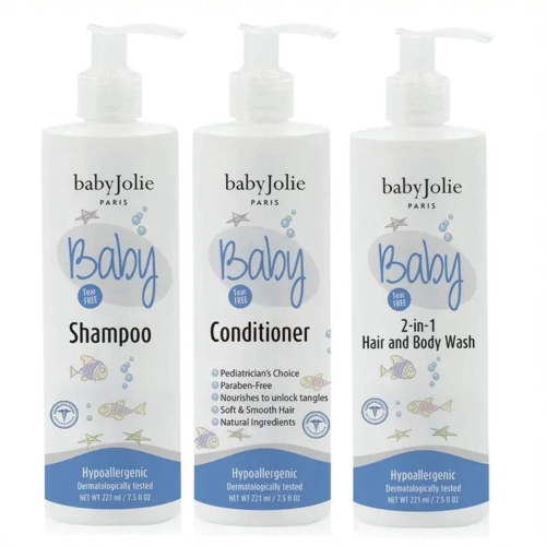 Baby Jolie Baby Bath Time Set, Shampoo, Conditioner & 2-in-1 Hair and Body Wash, 7.5oz