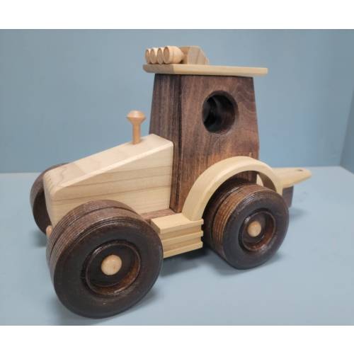 Personalized Wooden Farm Tractor Toy, Dual Wheels, USA Made