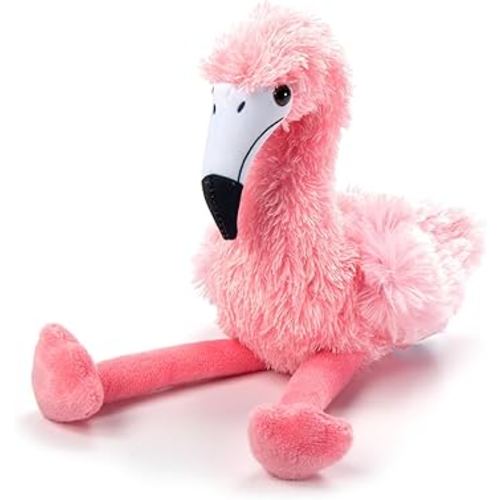 The Petting Zoo Flamingo Stuffed Animal Plushie, Gifts for Kids, Scoopz Wildlife Animals, Pink Flamingo Plush Toy, 8 inches