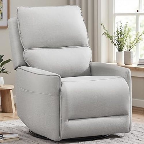 Recliner Chair 360 Swivel Rocker Recliner Chairs for Adults, Small Recliners for Small Spaces, Nursery Chairs with Side Pockets, Glider Rocking Chair for Living Room, Study Room, Nursery Room