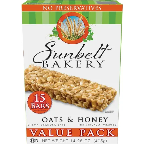 Sunbelt Bakery Oats & Honey Chewy Granola Bars, 15-1.0 OZ Bars (1 Box)