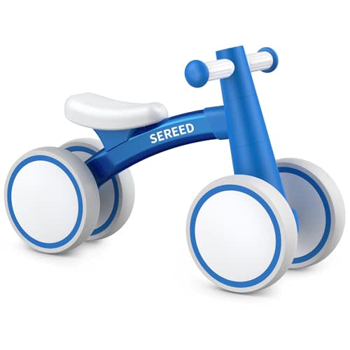 SEREED Baby Balance Bike for 1 Year Old Boys Girls 12-24 Month Toddler Balance Bike, 4 Wheels Toddler First Bike, First Birthday Gifts