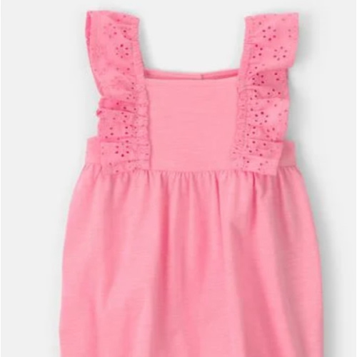 Baby Girl Eyelet Sleeveless Romper - Pink | Carter's