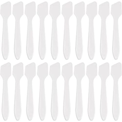 Tbestmax 300 PCS Mini Cosmetic Spatulas 3.2" x 0.6" Disposable Makeup Plastic Spatulas Clear for Facial Creams and Skin Care