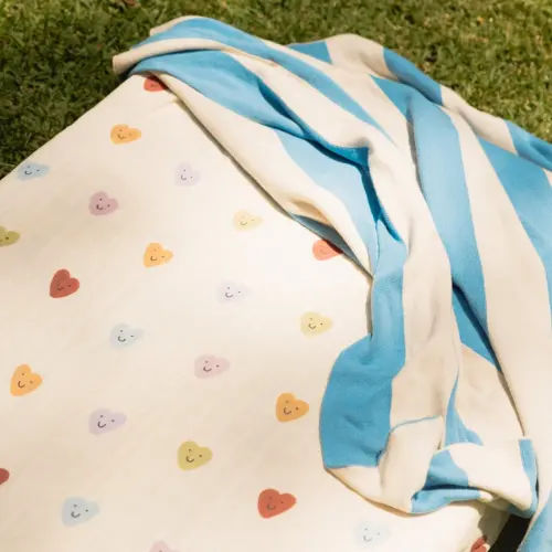 Love Bug Organic Washed Cotton Cot Sheet