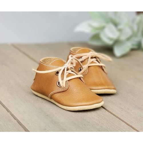 Leather Oxford Baby Moccasins | Lace Up Unisex Shoes