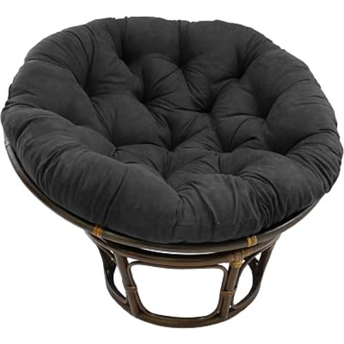 Blazing Needles Microsuede Papasan Polyester Cushion, 1 Count (Pack of 1), Black