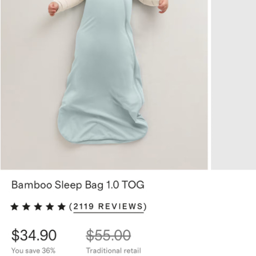 Bamboo Sleep Bag 1.0 TOG in Sage Mist