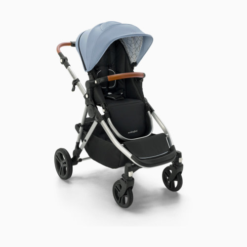 Mockingbird Single Stroller 2.0 - Sky/Windowpane Canopy With Penny Leather