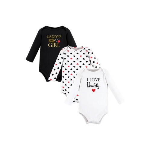 Little Soft Cotton Long-Sleeve One-Piece 3Pk