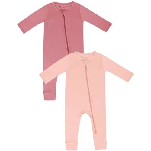 Jimonda Baby Romper Boys Girls Bamboo Pajamas 2-Way Zipper Footless Unisex Long Sleeve Sleepers Sleep and Play 0-24 Months