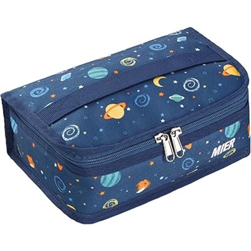 MIER Small Lunch Bag for Kids & Adults Compact Insulated Lunch Box Portable Thermal Mini Cooler for Work School Travel, Planet