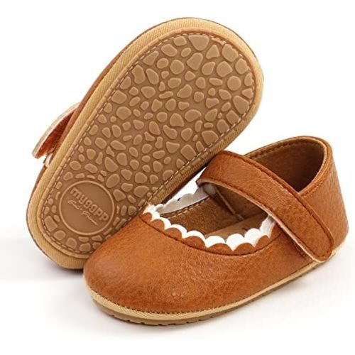 Baby Girl Mary Jane Dress Shoes Infant Newborn Flats Anti-Slip Soft PU Leather Party School Wedding Princess Baby Girl Shoes