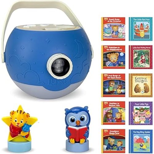 Kids Book Projector – 5 Daniel Tiger & 5 Classic Read-Aloud Stories, 10 Songs & Night Light & Soothing Dream Music | Children Ages 3+ Storytime Projector | Toys, Owl & Daniel Tiger